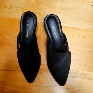 Black suede shoes